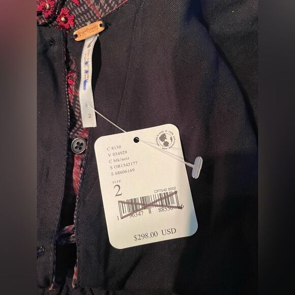 NWT Free People Fallen Flowers Midi Dress Embroidered Beaded size 2 - Picture 14 of 14